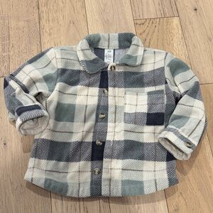 H&M Cream and Green Plaid Jacket